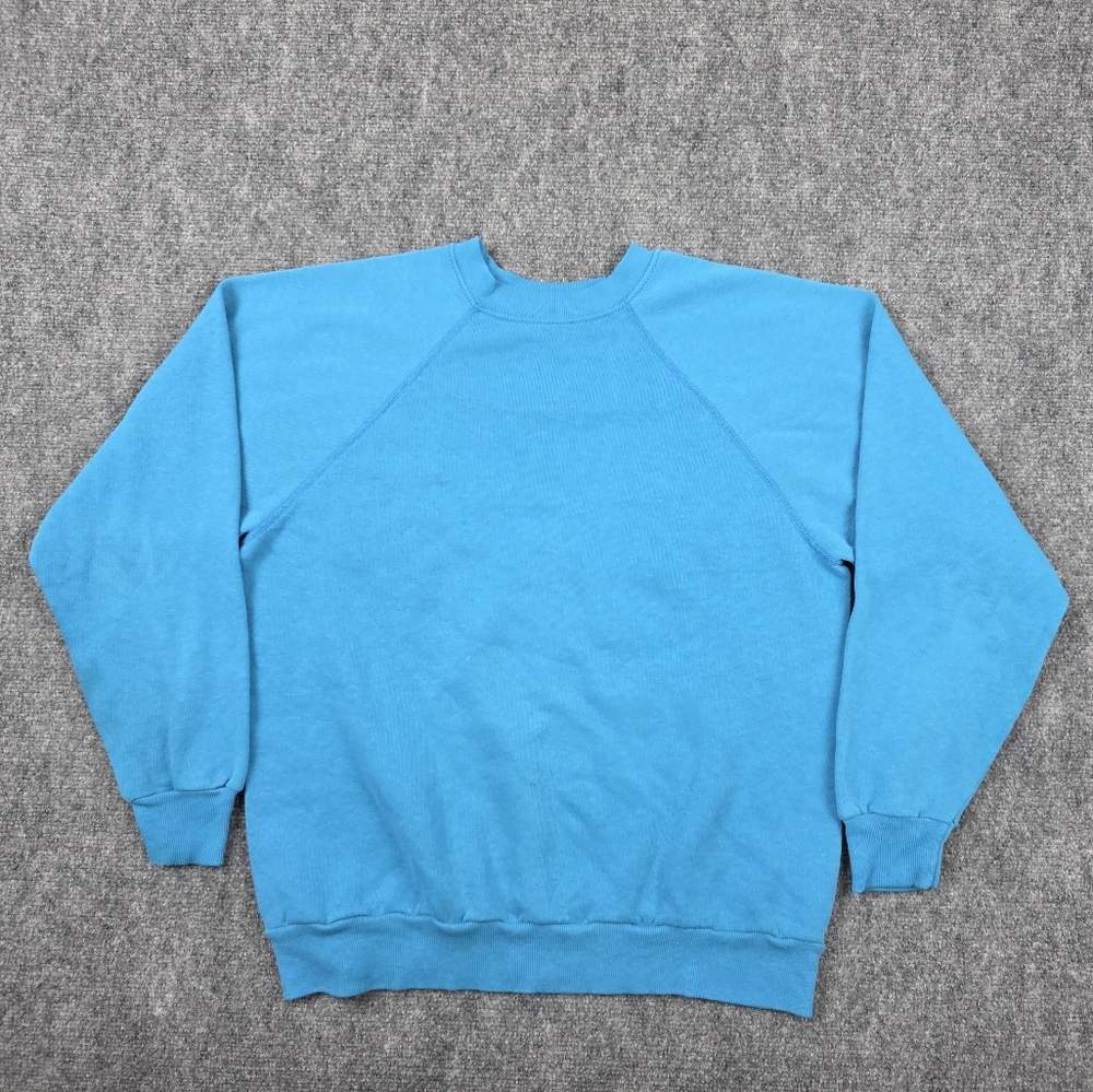 Vintage 90s Tultex Blue Blank Crewneck Sweatshirt M
